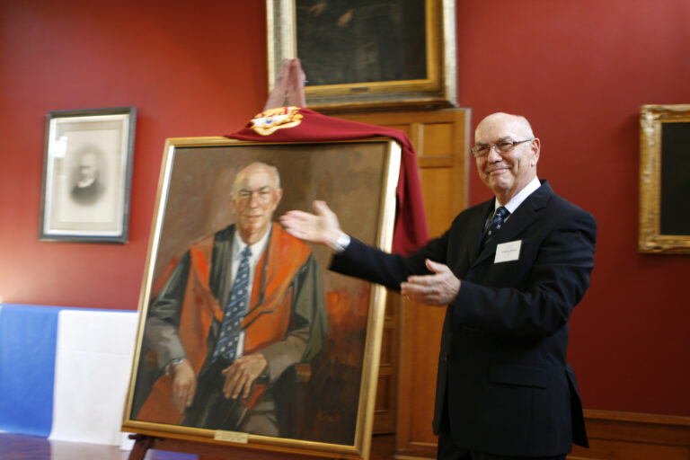 Bill Porges will with his official portrait at his Farewell event in 2008