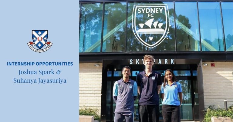 Joshua Spark and Suhanya Jayasuriya Sydney FC Internship